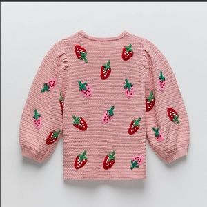 NWOT Zara Strawberry Knit Sweater